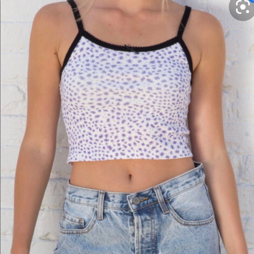 Brandy Melville Purple Leopard Crop Top - Size 0/2